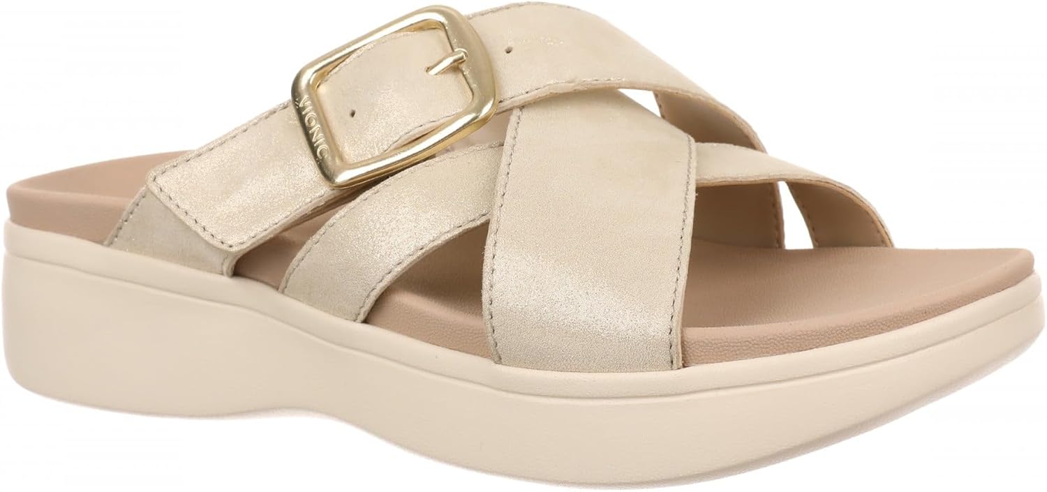 Vionic Starla Women's Orthotic Slide Sandal - Adjustable Buckle Comfort Platform