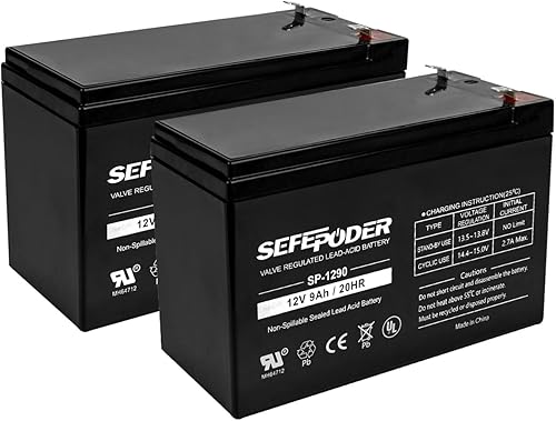 Miniatura 7 de Paquete de 2 baterías de plomo ácido selladas recargables de 12 voltios 9ah (terminales F2)