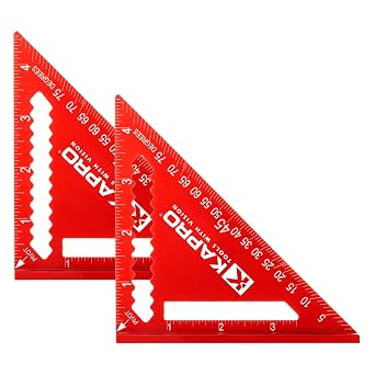 Kapro - 448 High Definition Anodized 4" Rafter Square - Resists Wear and Corrosion - Features Conversion Table and Protractor - Lightweight & Compact Profile - 4 Inch Pack of 2