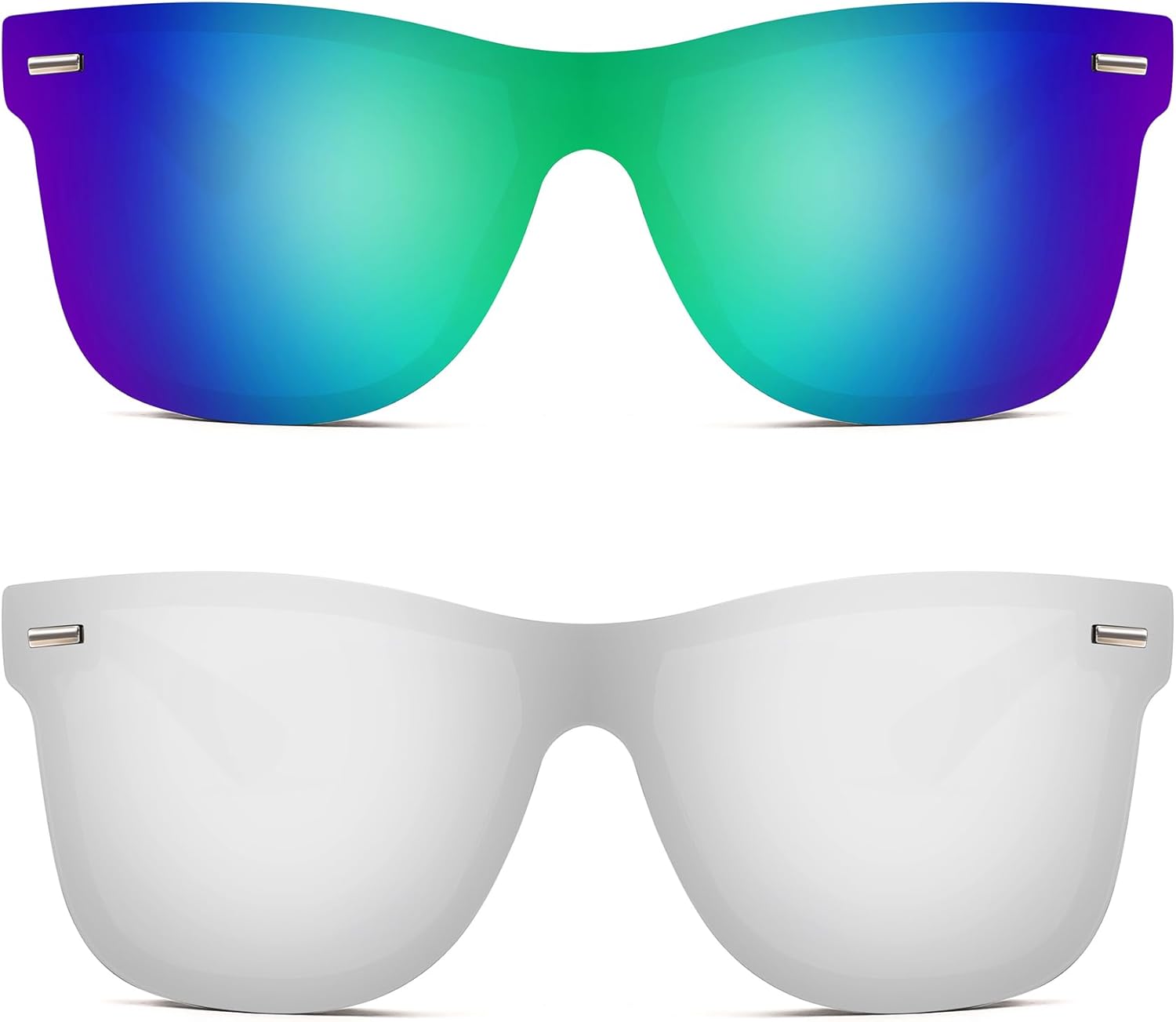 FEISEDY Trendy Rimless Mirrored One Piece Lens Sunglasses Reflective Sun Glasses B4114 - Image 7