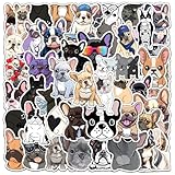 OTYSLIU French Bulldog Stickers 50 Pcs - Cute and Funny Dog Birthday Decorations for Food Bowls, Doghouse, Party Favors - Waterproof Puppy Stickers