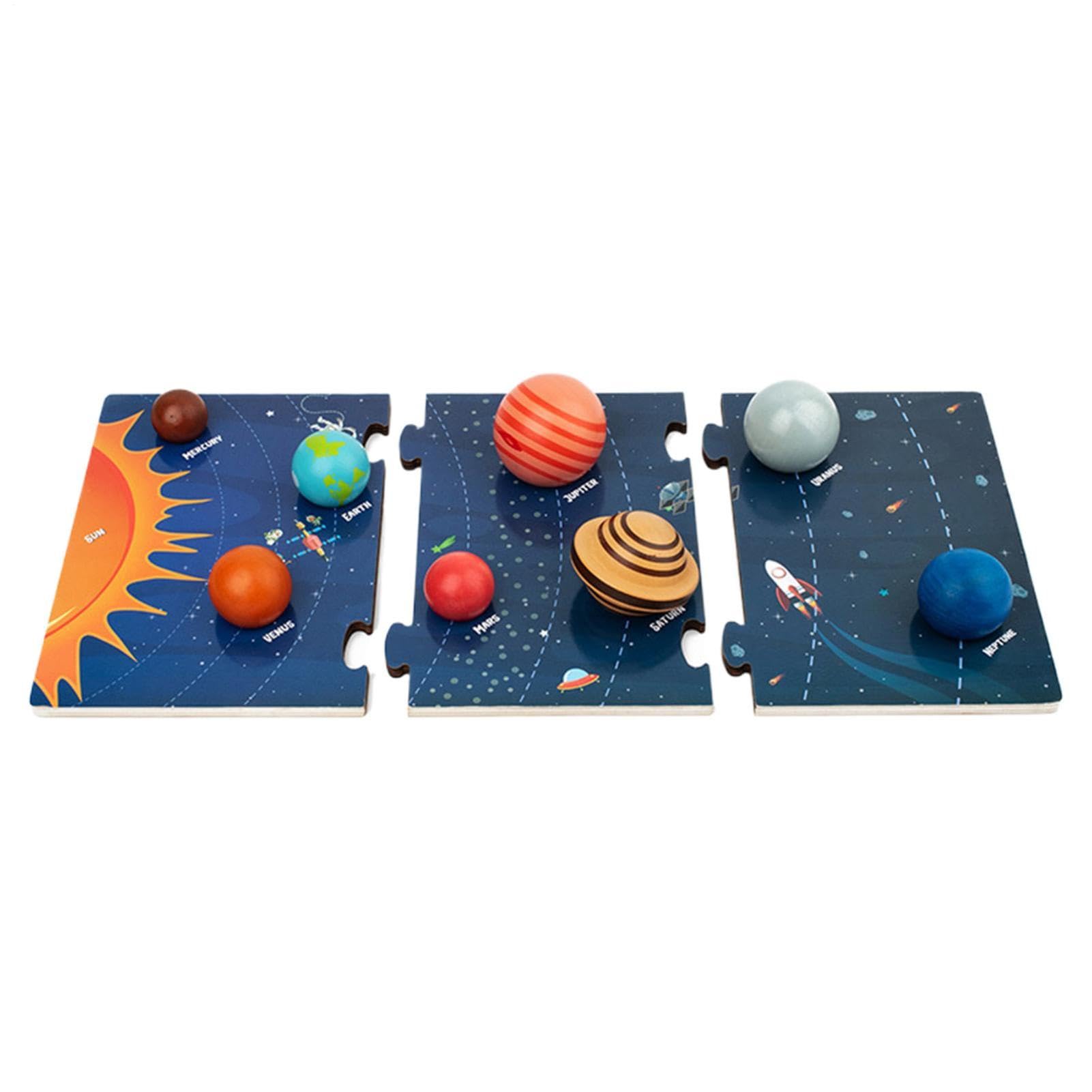 Giocattoli Puzzle Di Legno Del Solare Giocattolo Pianeti Spazio per Bambini | Tavola Puzzle Pianeti in Legno Per Bambini Casa Soggiorno Scrivania Pavimento Asilo Homeschool Scuola Mater