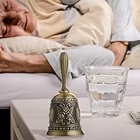 Vista 3 de Campana de llamada de latón súper fuerte para sonar en boda, campanas de mano para personas mayores, campanas de noche para profesores, campanas
