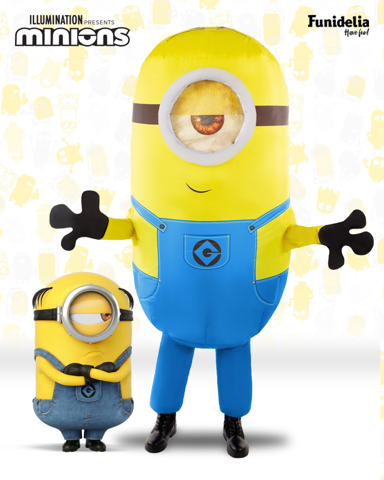 Funidelia Disfraz Oficial Minions Hinchable para Hombre y Mujer, Traje de dibujos animados para adulto, Disfraces de Carnaval, Halloween y Despedidas – Talla Única