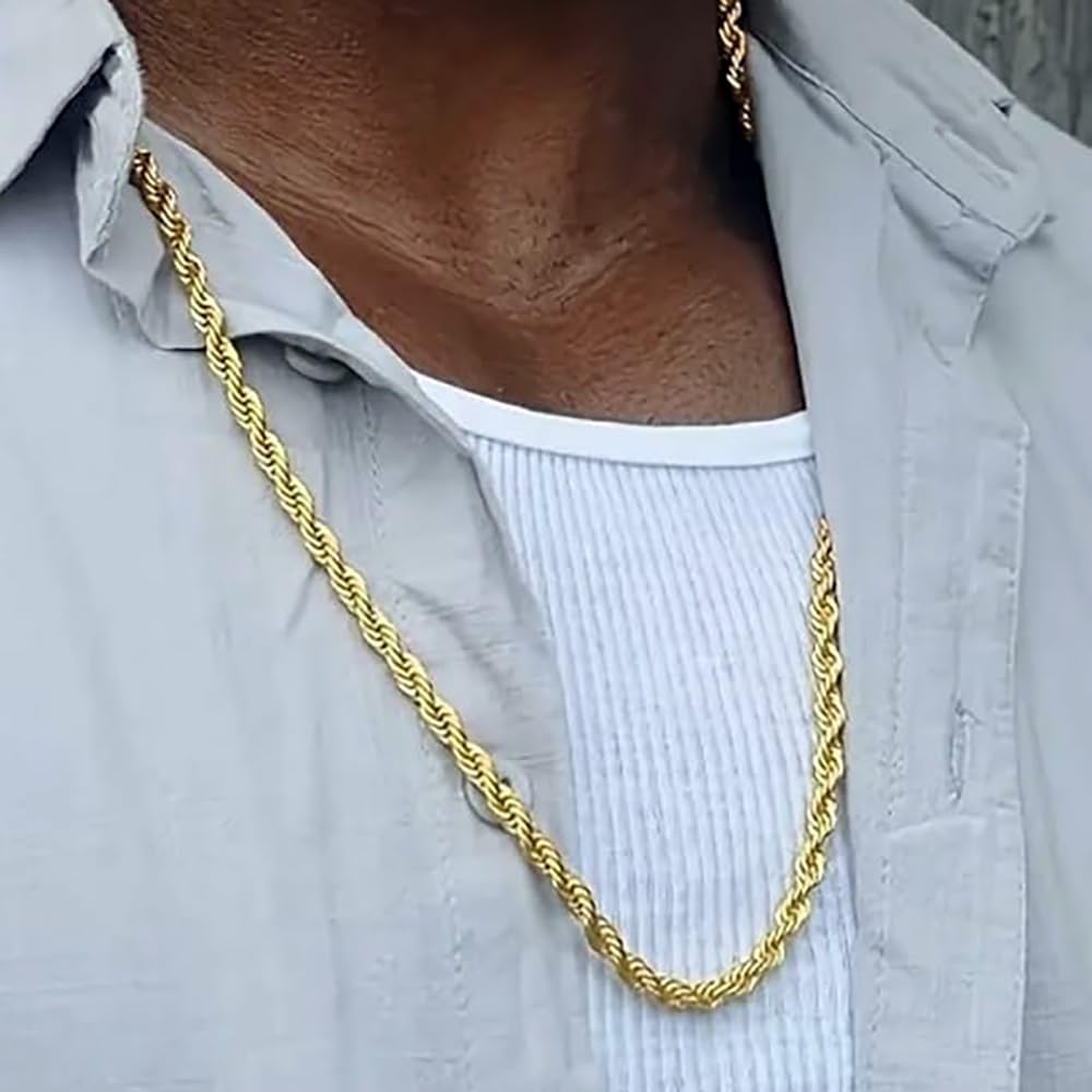 14K Rope Chain Solid Yellow Gold Necklace 1.5-3mm Thickness, Lobster Claw Clasp, Jewelry Gift for Men or Women - Image 4