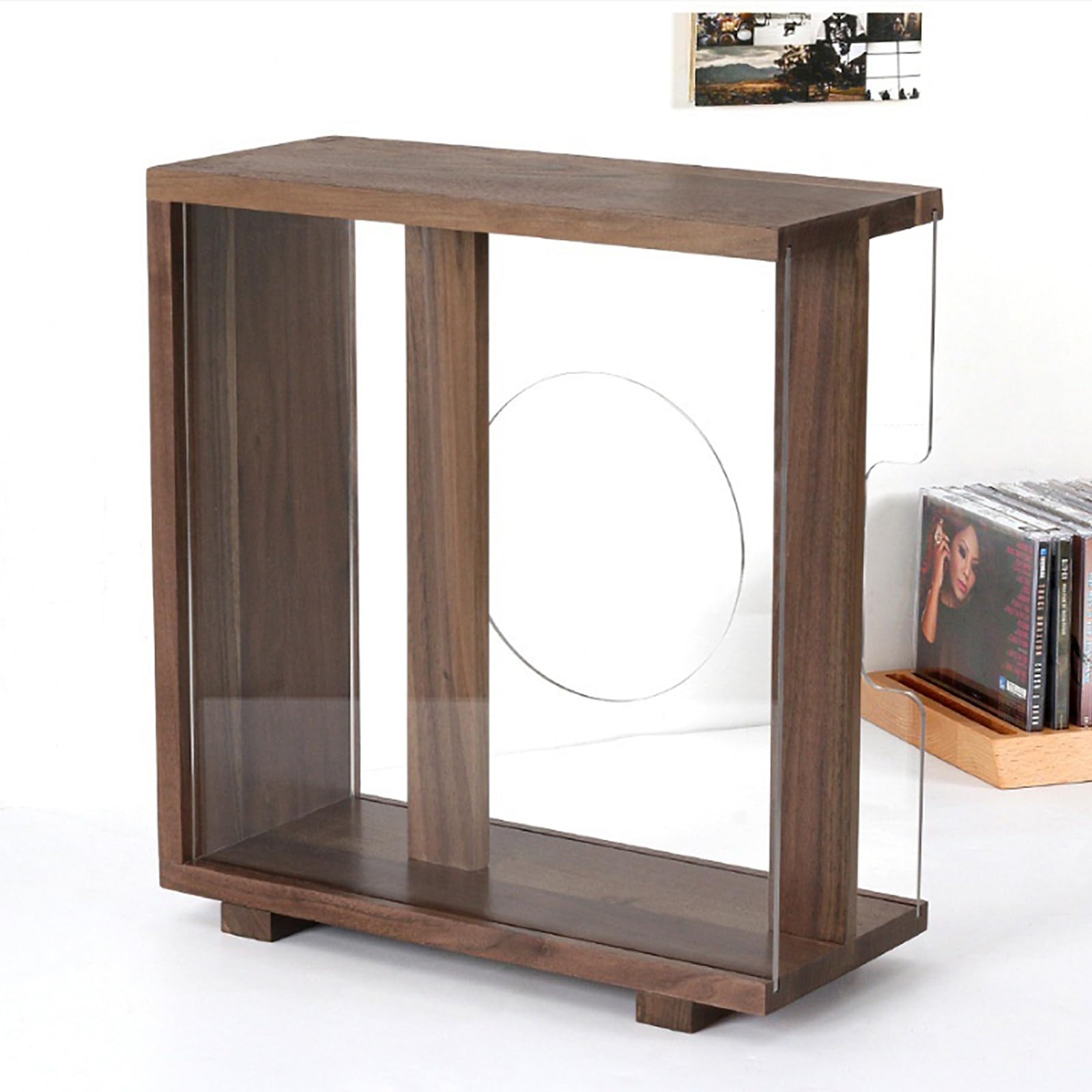 Mobiletto - Mobile Per Giradischi Legno Massello - Mobile Per Giradischi E Dischi In Vinile Legno Metallo Ceramica