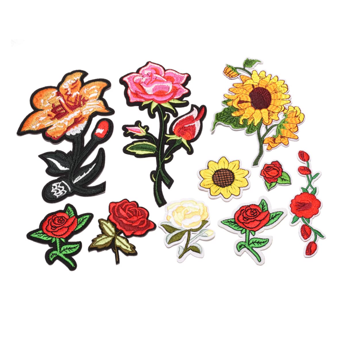 STOBOK 42piezas Parches Bordados De Flores Para Decoración De Ropa Apliques Para Camisetas Chaquetas Gorras y Accesorios Material Ecológico Fácil De Coser o Planchar