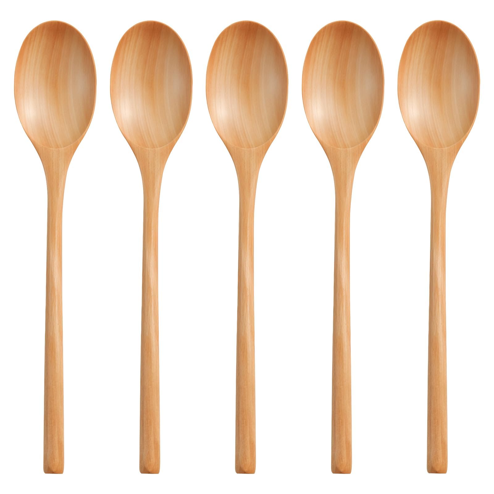 5 Pcs Wooden Spoons for Cooking,Long Handle Wooden Spoons for Baking