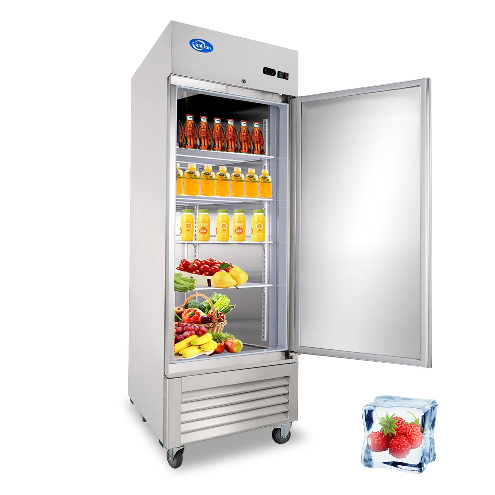 27" W Commercial Upright Refrigerator, 23 Cu.Ft, 4 Shelves, ETL/DOE