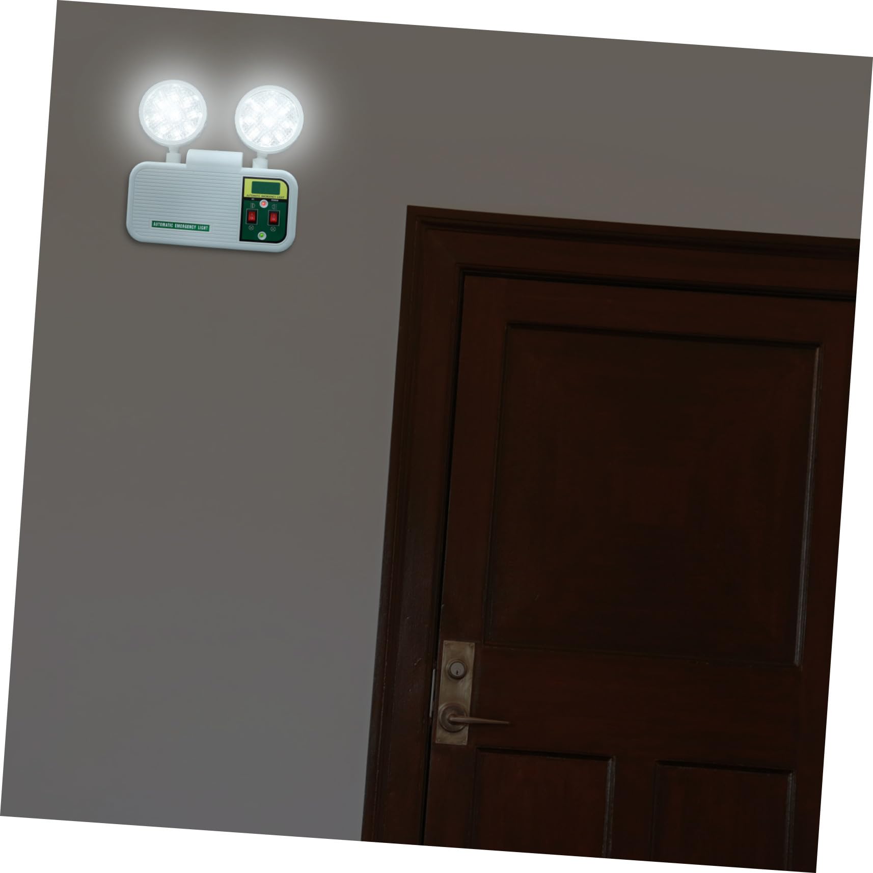 GLEAVI Iluminación de emergencia interior, foco LED doble de montaje en pared, lámpara de seguridad industrial de plástico para fábricas, oficinas, hoteles, escuelas, teatros y zonas de incendios.