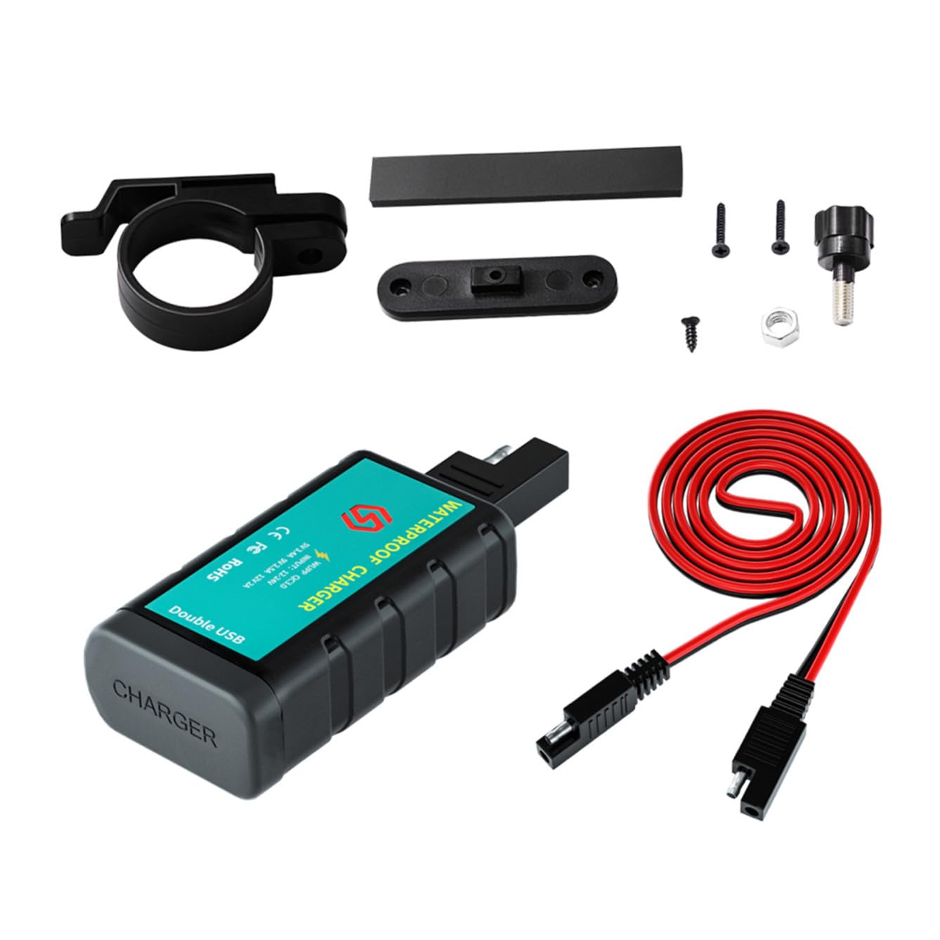 2zestawy Ładowarki Usb Do Motocykli Sae z Podwójnym Gniazdem Wodoodporna Szybkie Ładowanie Kompatybilna z Motocyklami Atv Suv Łodzią z Funkcją Miękkiego Startu