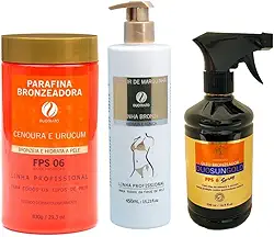 Kit bronzeamento natural parafina bronzeador óleo e fixador de marquinha Duotrato