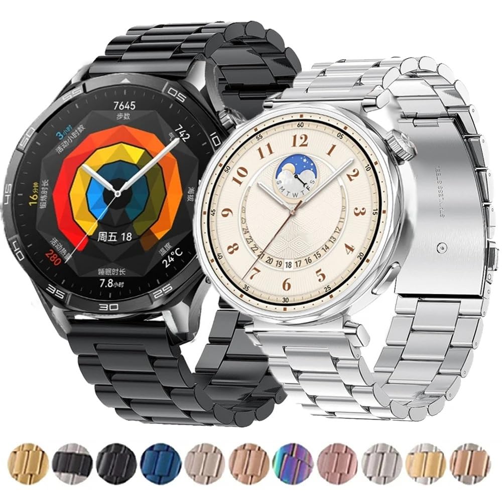 Bracelet en acier inoxydable pour Huawei Watch GT5 GT4 41 mm et 46 mm, accessoires pour GT5 Pro 42 mm et 46 mm avec fermoir déployant