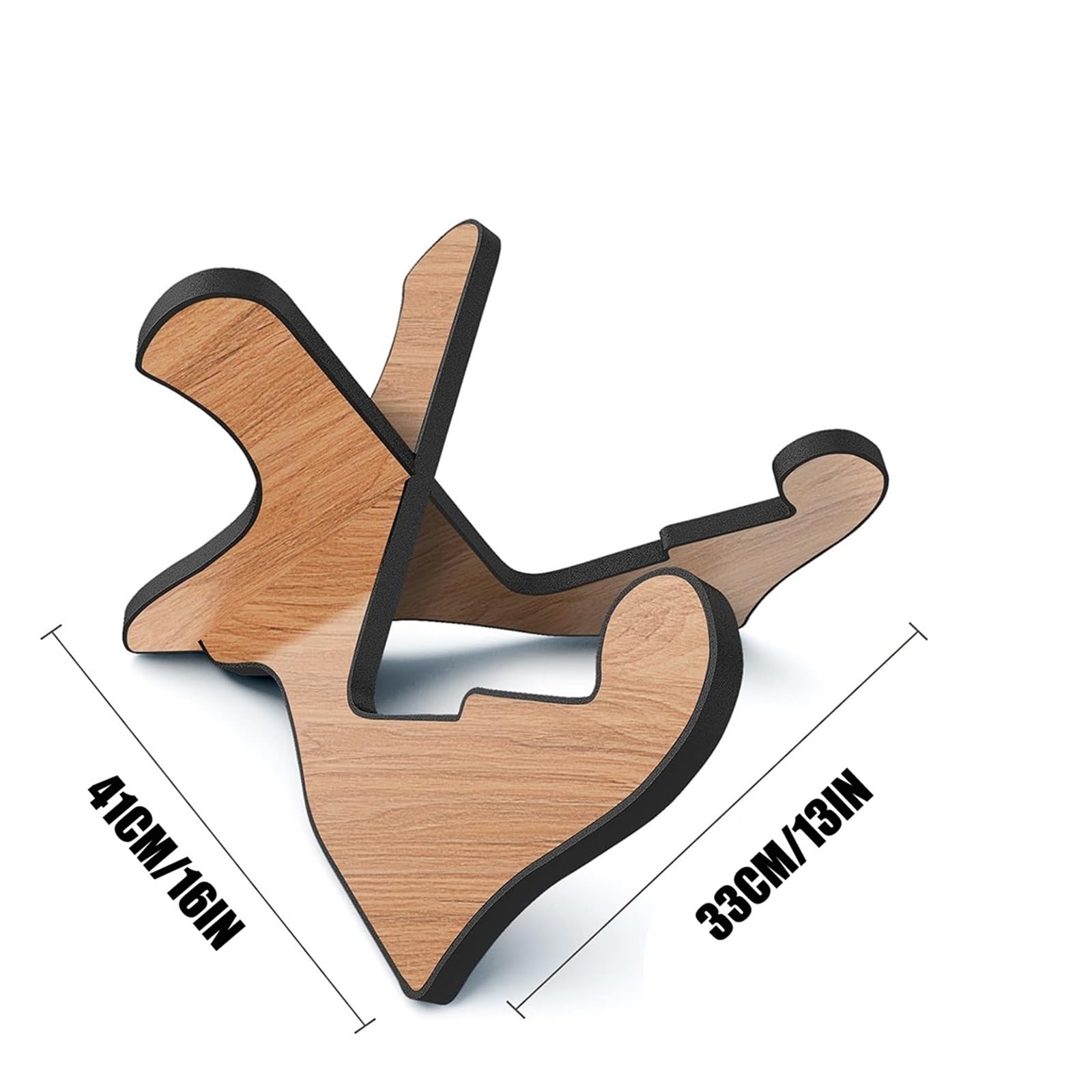 Porta Chitarra da Terra Supporto for chitarra in legno staccabile | Supporto da pavimento antiscivolo for bassi classici elettrici acustici e ukulele(Dark Brown)
