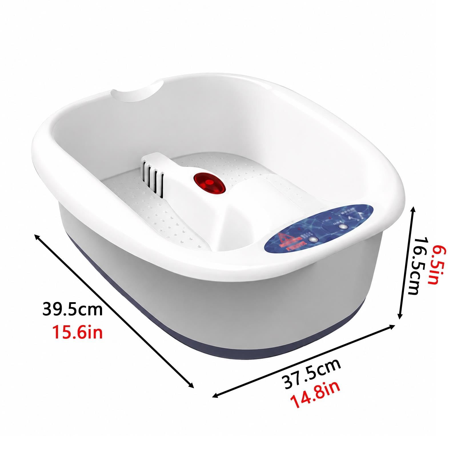 Pediluvio Riscaldato, Controllo della Temperatura Regolabile | Funzione Massaggio Bubble Jet,Design Inferiore Antiscivolo,Design Taglio Basso 6,5 ​​pollici(15.6x14.8x6.5in)