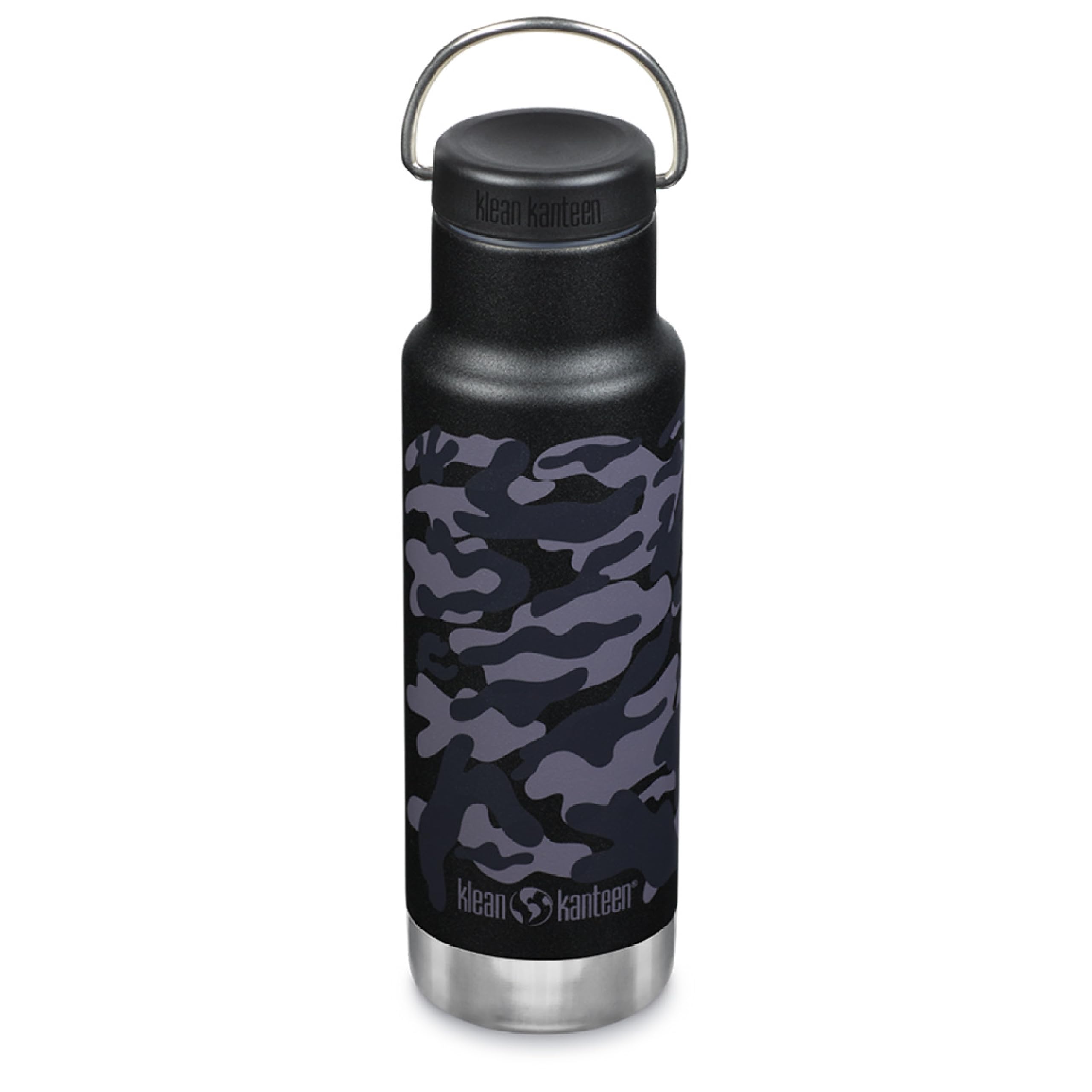 Klean Kanteen Black Camo Insulated Classic Narrow 12Oz (W/Loop Cap)