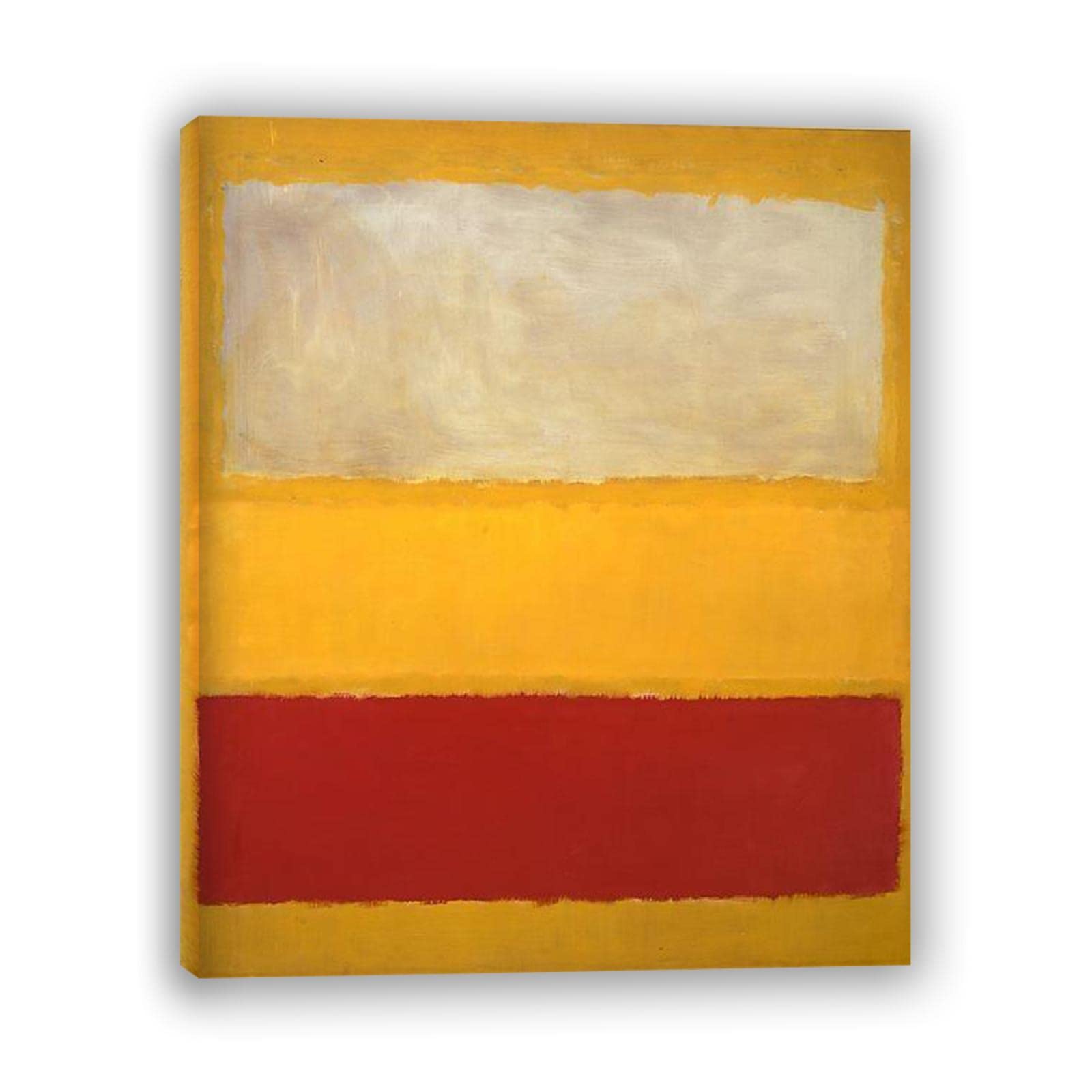 Cuadros de lienzo enmarcados Mark Rothko" Red on Yellow"Art Print. Imágenes abstractas del cartel. Reproducción de Cuadros en lienzo, decoración de pared, mural 50 x 70 cm (19,6 x 27,5), enmarcado