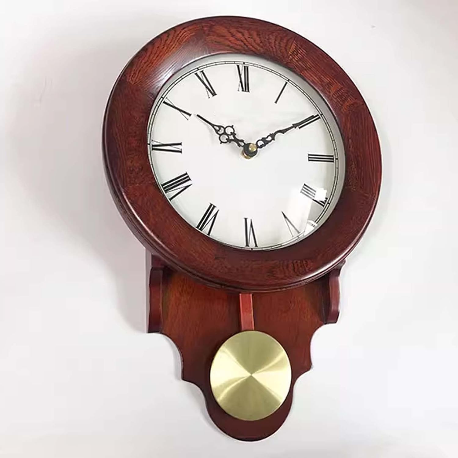 Vintage Wall Clock with Chimes Domed Lens Table Clock Silent Mantel Clocks Battery Operated Clocks for Bedrooms Wall for Shelf Decor Desk Decor Wall Decor Table Decor (A)