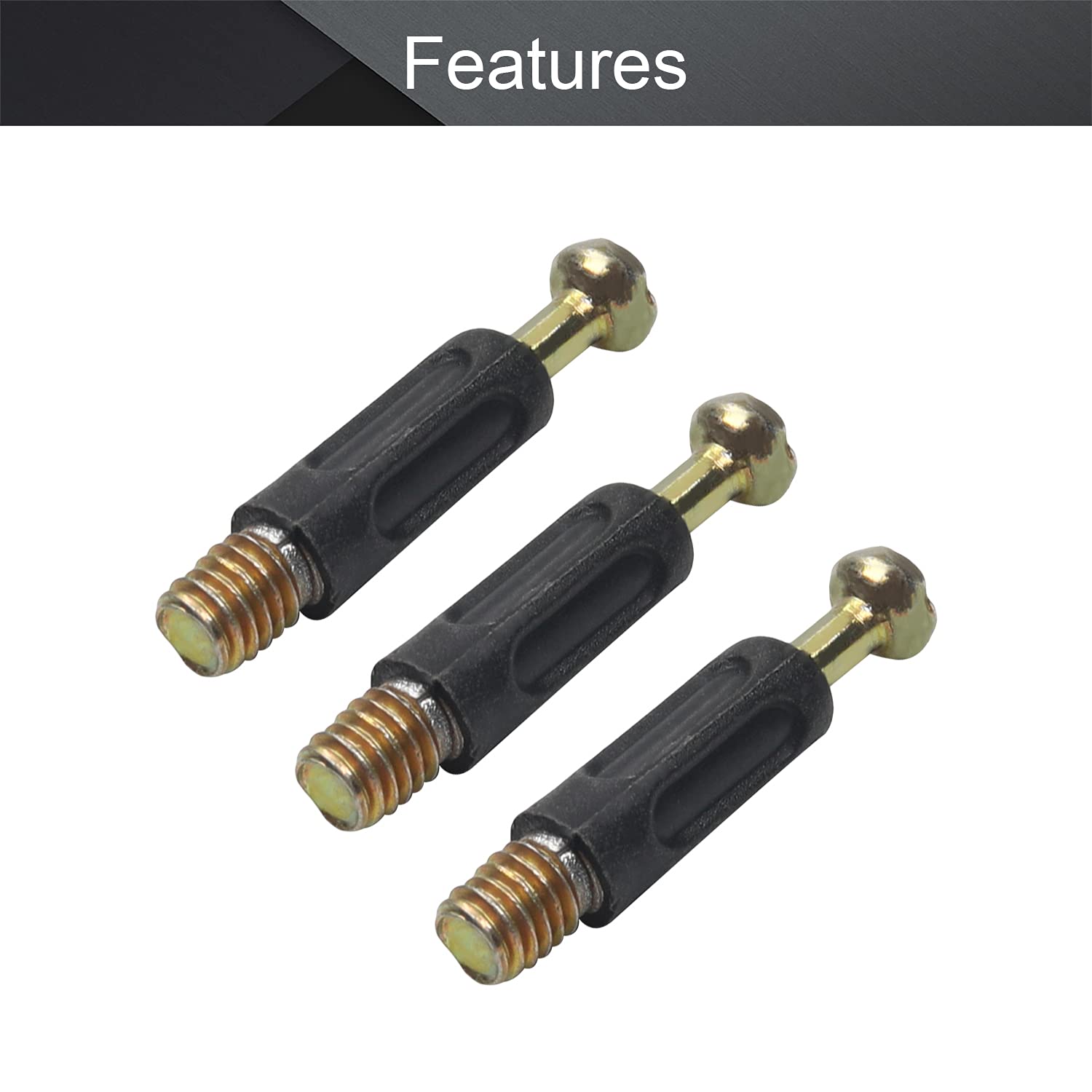 MroMax 6x35mm Furniture Connecting Fittings, 8Pcs Threaded Dowel Screws