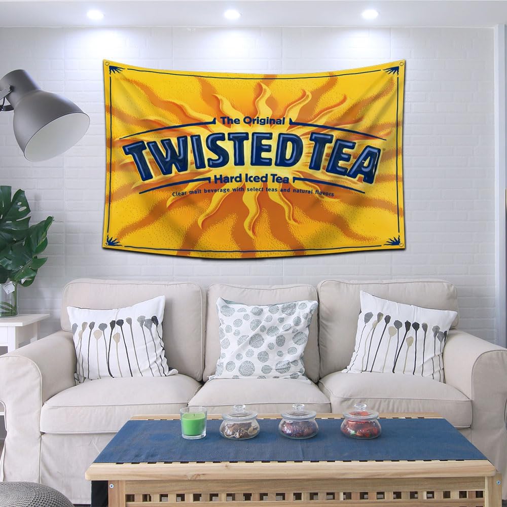 ENMOON Twisted Flag Tea Flag Banner 3x5ft Banner Vivid Color Room Garden Store Decor image 2
