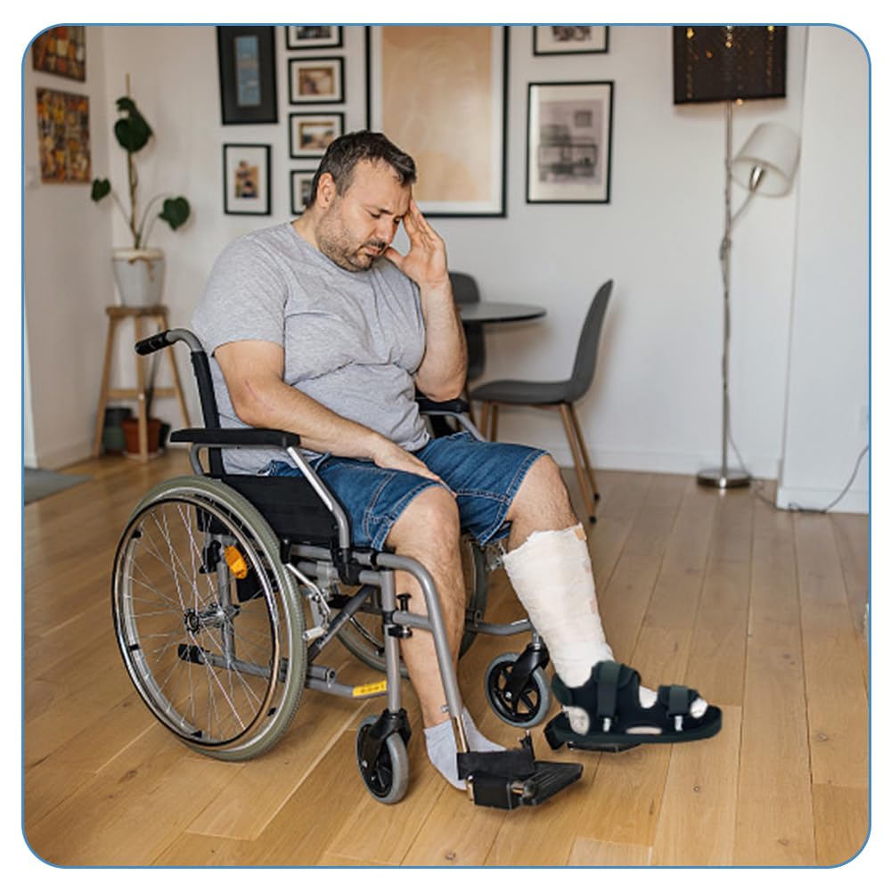 1 Pezzo Scarpe in Gesso per Piedi, Scarpe da Riabilitazione Regolabili, Scarpa Post Operatoria, per Piede Destro e Sinistro, Adatto per Fratture, Distorsioni del Piede, Gessatura, Nero