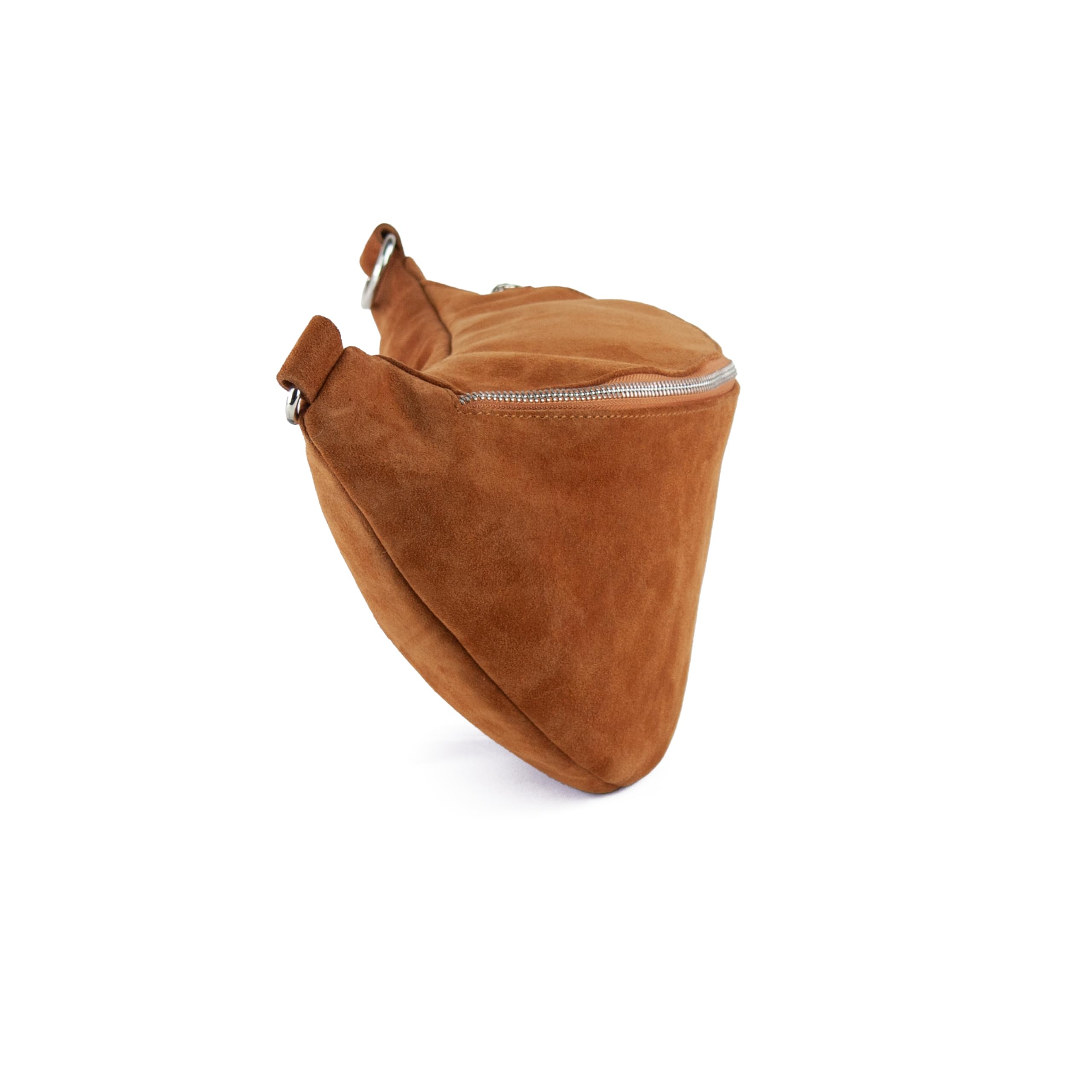 Bauchtasche aus Veloursleder in XL, große Wildleder Bauchtasche, Festival Tasche, Cross Body Tasche, Gürteltasche, Geschenk (Cognac)