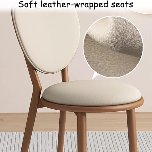 Miniatura 5 de YVYKFZD Juego de sillas de comedor de madera maciza, sillas de cocina sin brazos con respaldo, silla de comedor de cuero tapizada, silla auxiliar