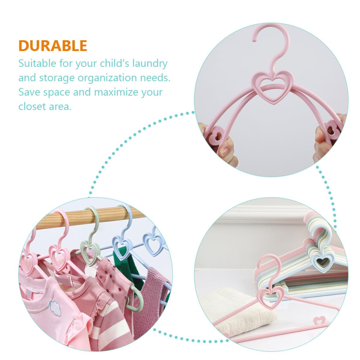 NUOBESTY Kinderkleiderbügel gegen Ausleiern für Babykleidung 20 Stück aus Kunststoff Formstabil für Nasse und Trockene Kleidung im Schrank