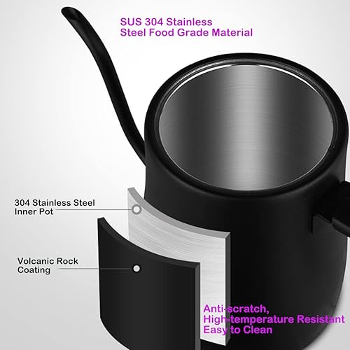 Miniatura 6 de Hervidor termostático eléctrico de cuello de cisne con control de temperatura digital ajustable con caldera de agua rápida de 4 minutos para