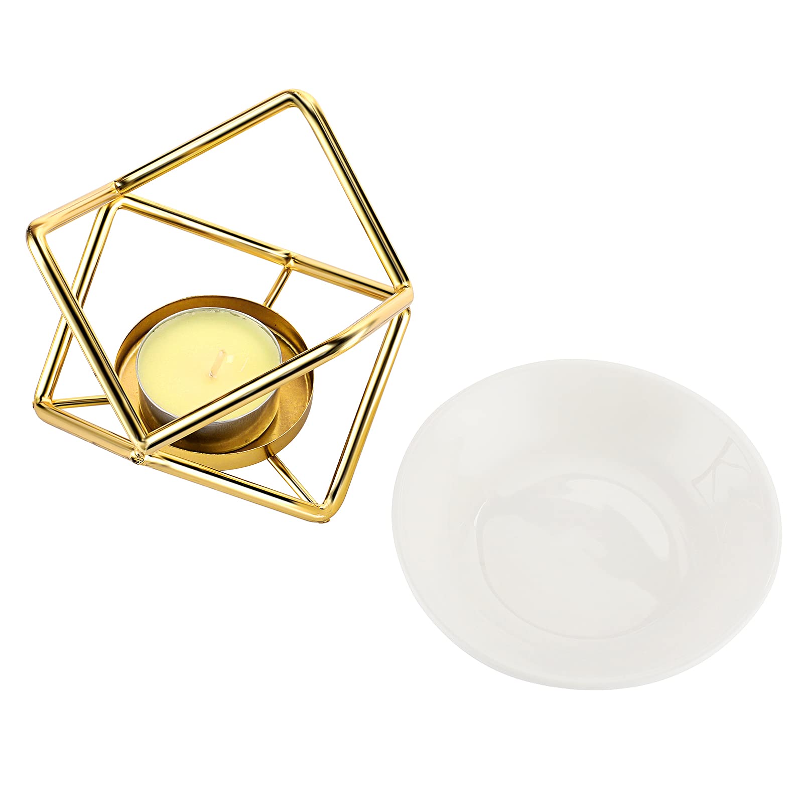 Bruciatore Per Oli Essenziali E Cera Con Ciotola In Ceramica Rimovibile - Forma Rotonda, Per Ambiente - 2