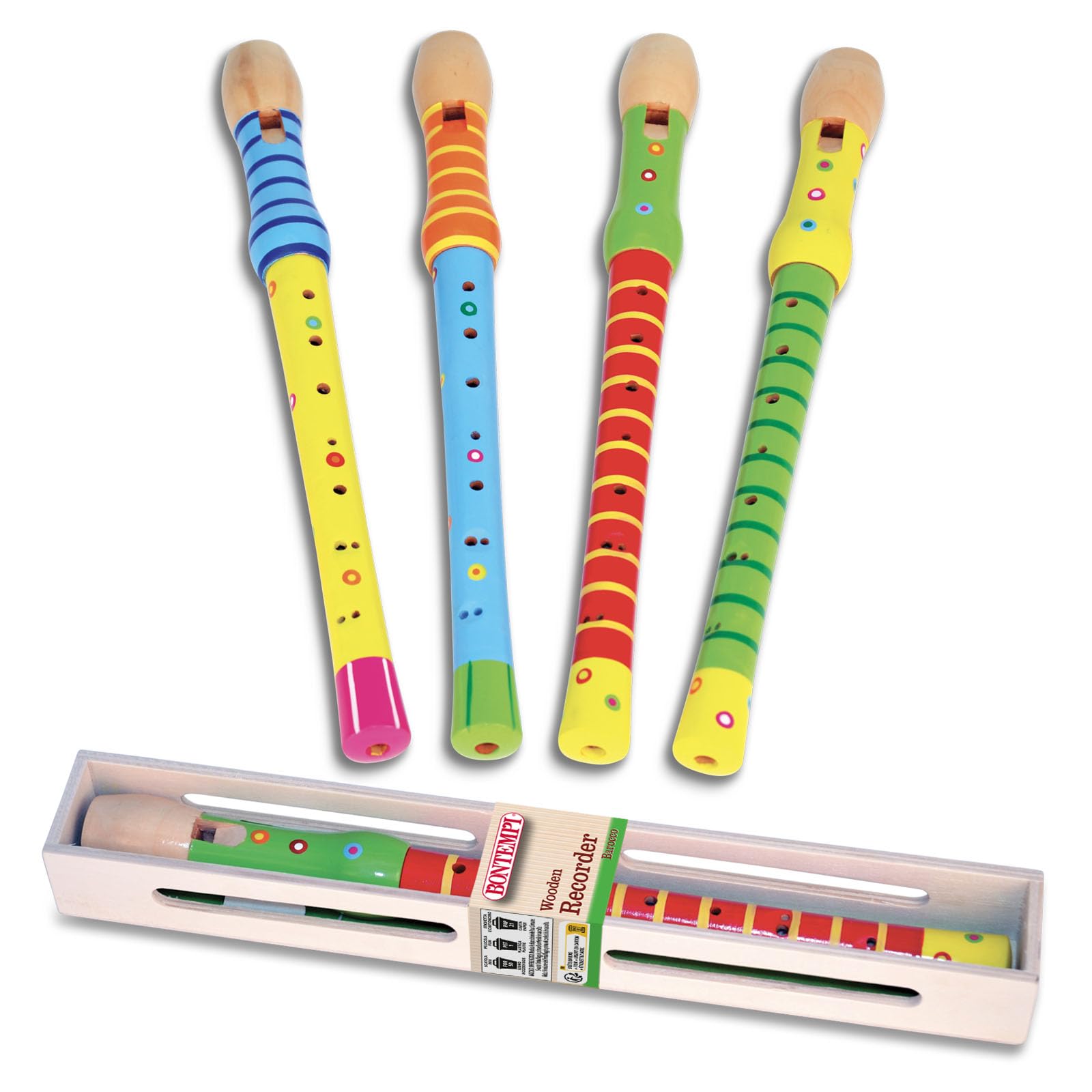 Bontempi - 313010 - Instrument De Musique - Flûte Soprano en Bois Doigté Baroque - Coloris Aléatoire