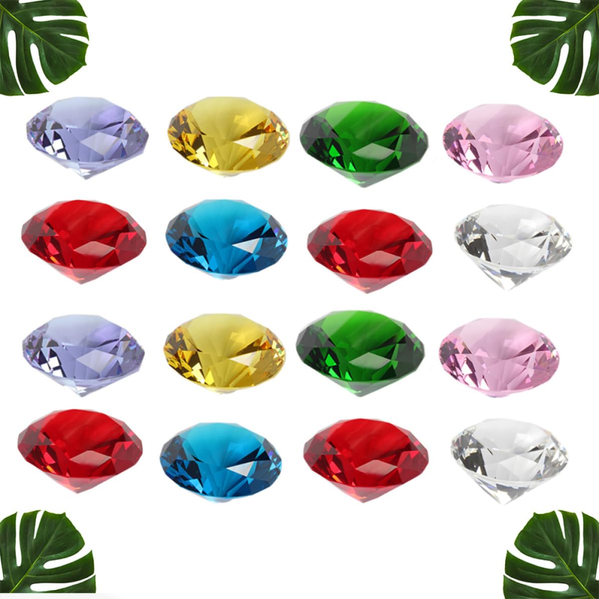 20 Stück Kristall Diamant Deko in Gemischten Farben | Zarte Kristallornamente, Dekorativ für Brautparty und Events, Funkelnde Akzente, Elegante Optik Zufällige Farbe