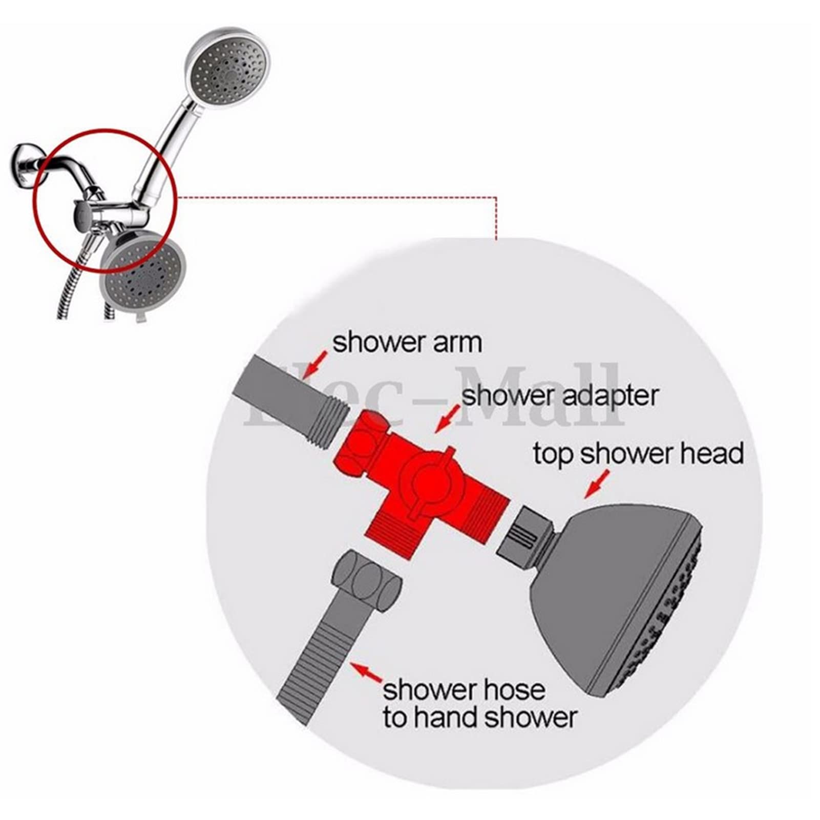 SEAFRONT 3 Way Shower Head Diverter Valve Adjustable Showerhead Bracket Shower Head Arm Mounted Diverter Shower Valve Fix Bracket - Image 3