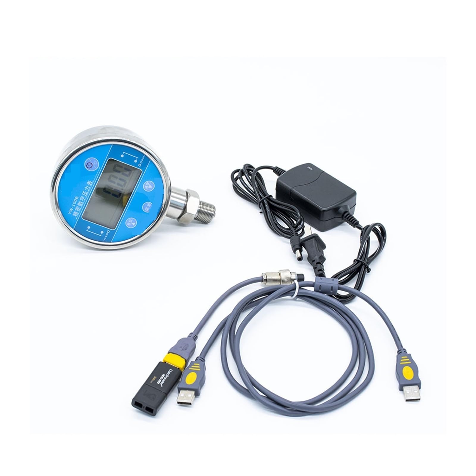 Cyfrowy manometr, Cyfrowy manometr YW-100C -0,1 MPa do 70 Funkcja przechowywania danych Zasilany akumulatorem Manometr o wysokiej precyzji(-0.1...0...100Mpa)