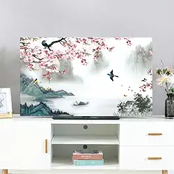 Capa de TV Protetores de Tela de TV Padrão Colorido Multitamanho Tela de TV Universal Decorativa para LCD LED Antiderrapante Capa de Poeira Quarto Sala de Estar Decoração-Flor 3||65 polegadas