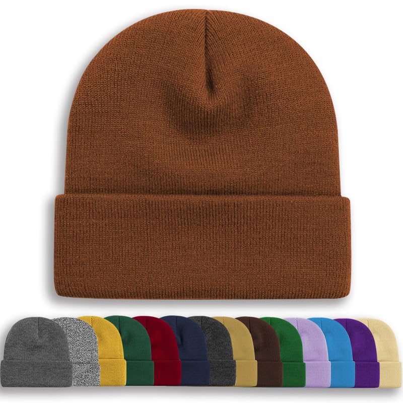 Image of Rosoz Unisex Beanie Winter Knitted Skull Cuffed Soft Warm Hat for Men /Women Slouchy Ski Watch Cap