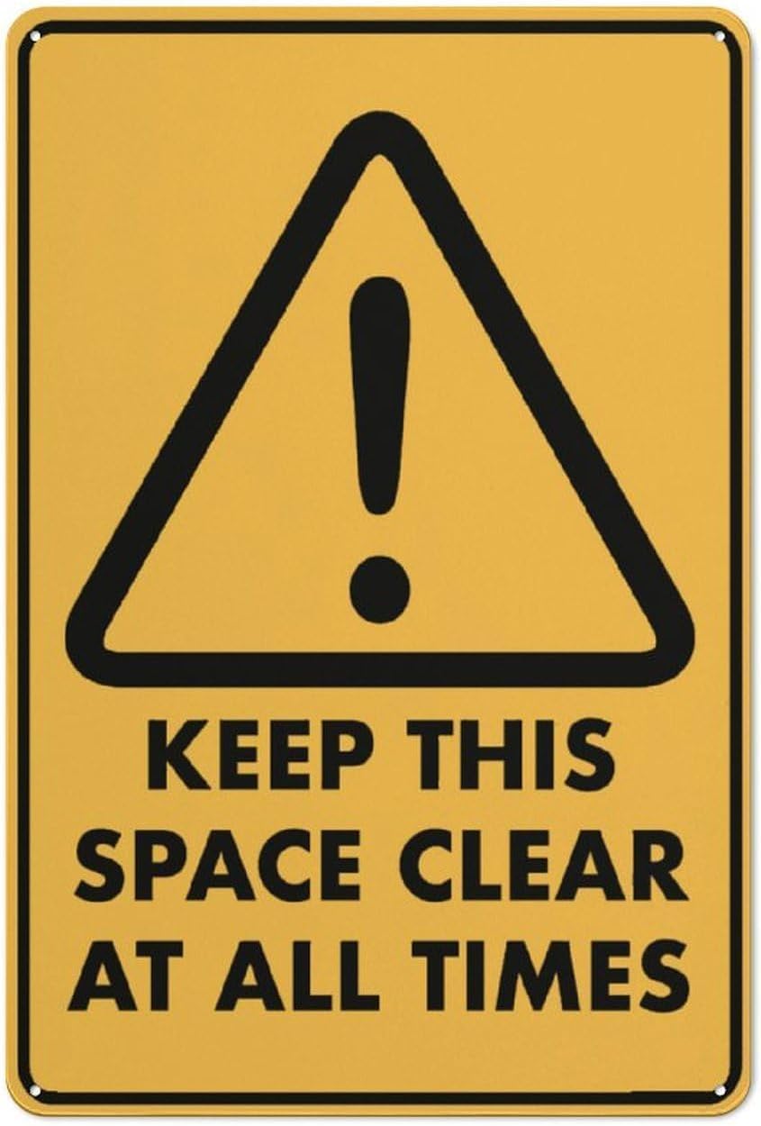 Emergency Exit Keep Clear Sign, Factory Fire Passage Weatherproof Safety Reminder Plaque 12x8 Inch