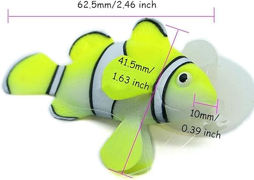 Miniatura 3 de Bestgle Juego de adornos artificiales de silicona para acuario de payaso brillante, para pecera, 4 colores (rojo, verde, naranja y negro)