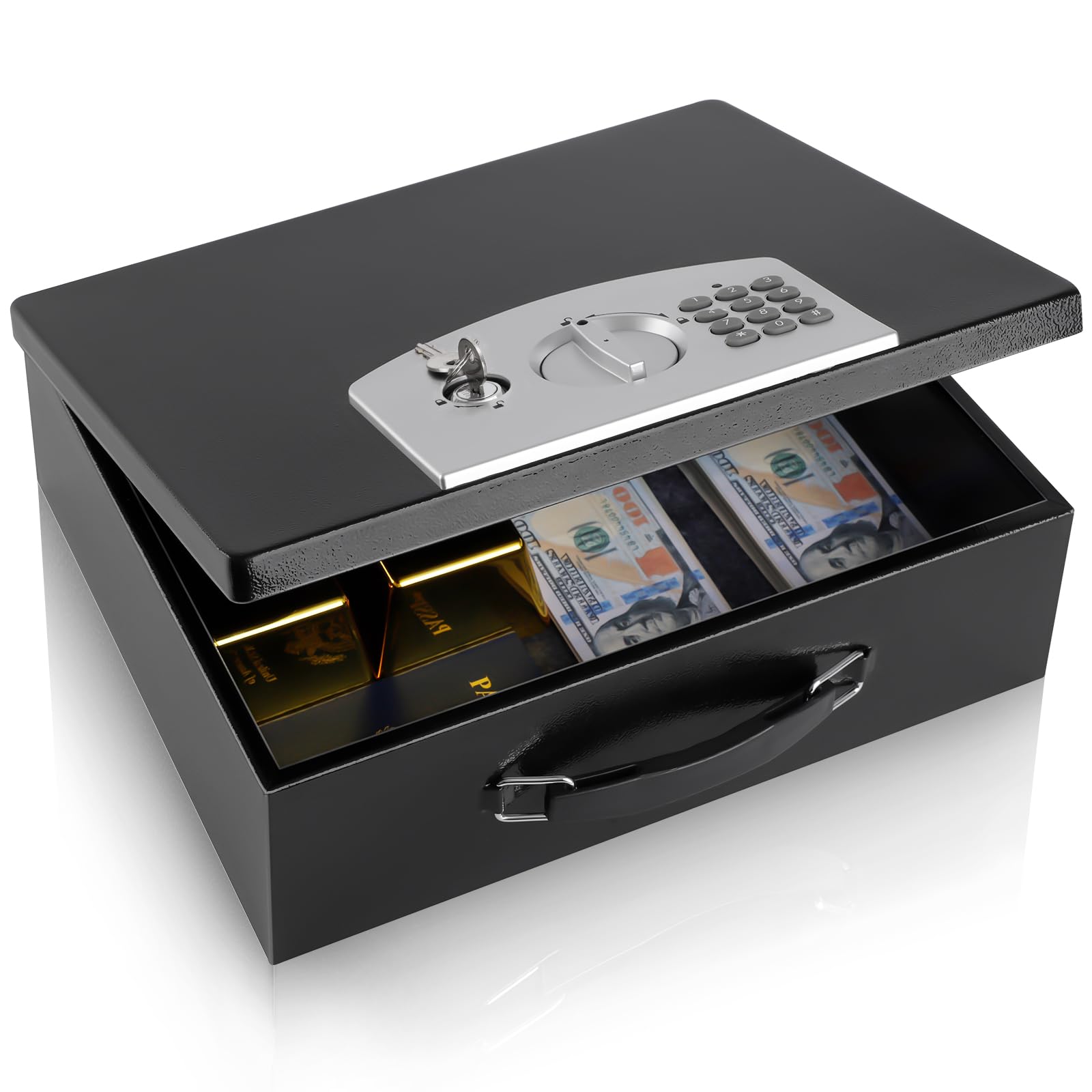 Dalmbox Portable Metal Safe Box with Digital Code Lock,Fire