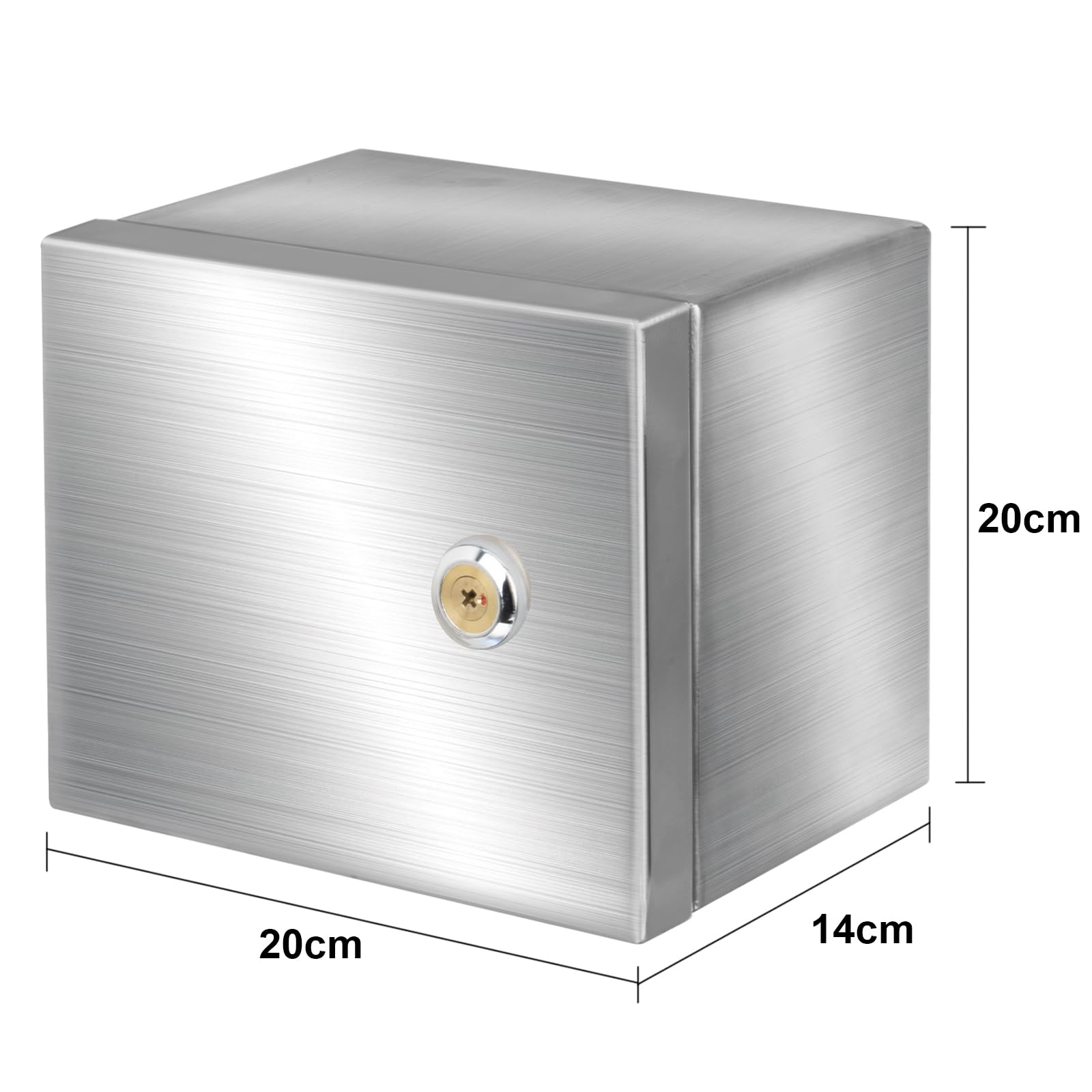Caja Electrica Exterior Acero Inoxidable 304 con 1 * 2P interruptor de fugas 32A y 2 * Europea Socket 250V/16A, Caja Estanca Exterior Electrica Mural con Cerradura