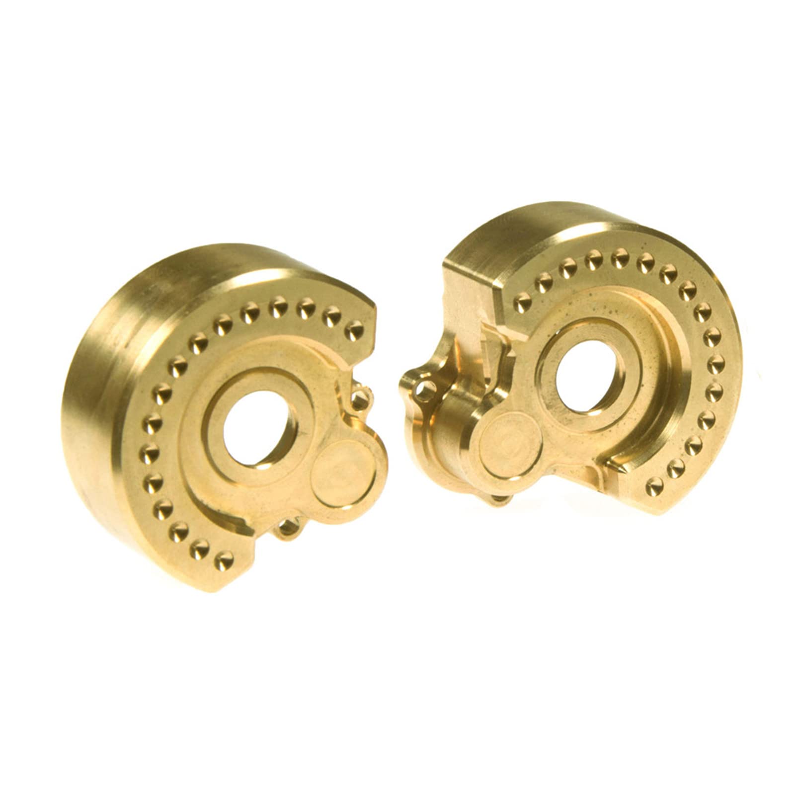 Carcasa de accionamiento de Portal exterior de latón, 2 uds., nudillo de rueda interna, peso pesado para 1/10 RC Crawler Car TRX4 TRX6, piezas de mejora (Gold)