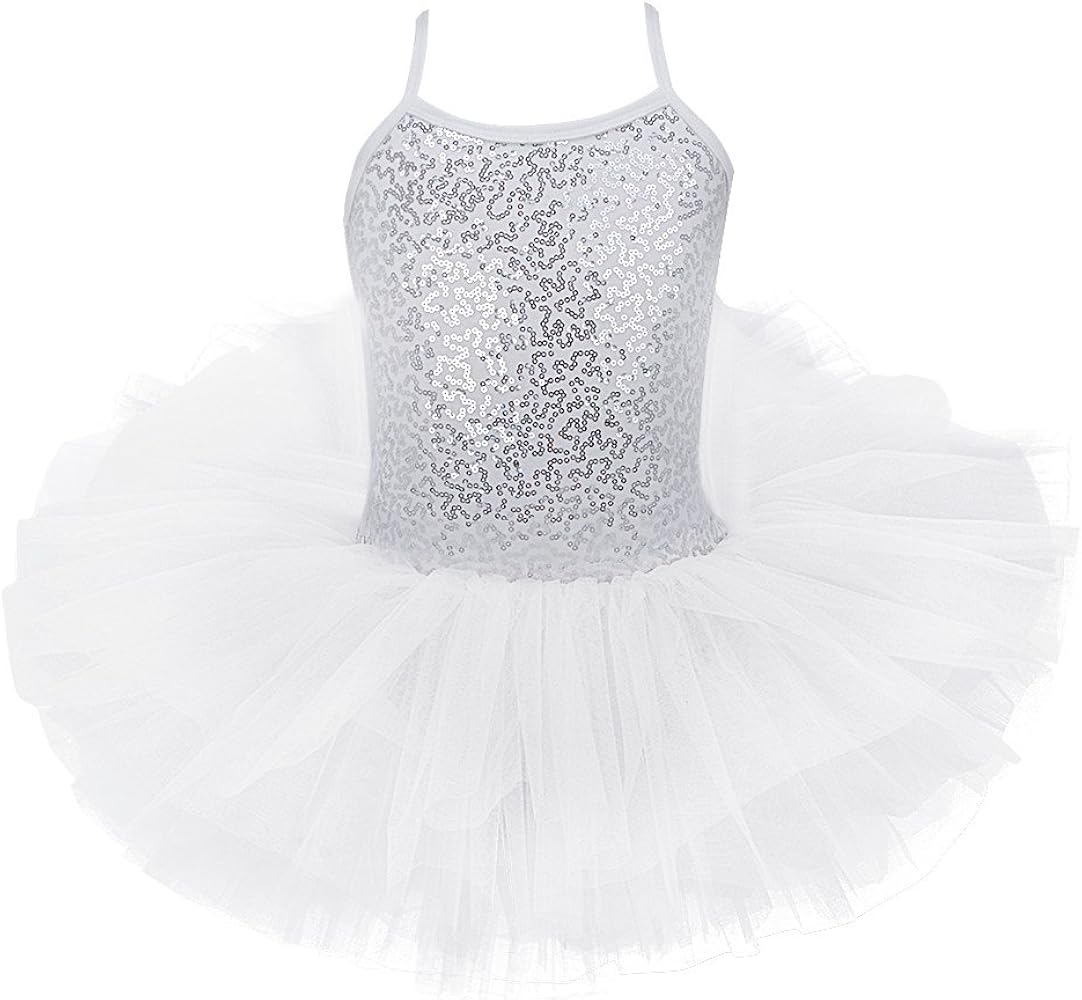 Amazon.com: iiniim Kids Girls' Sequined Camisole Ballet Tutu Dress  Ballerina Leotard Outfit Dance Wear Costumes White 7-8 : Clothing, Shoes &  Jewelry