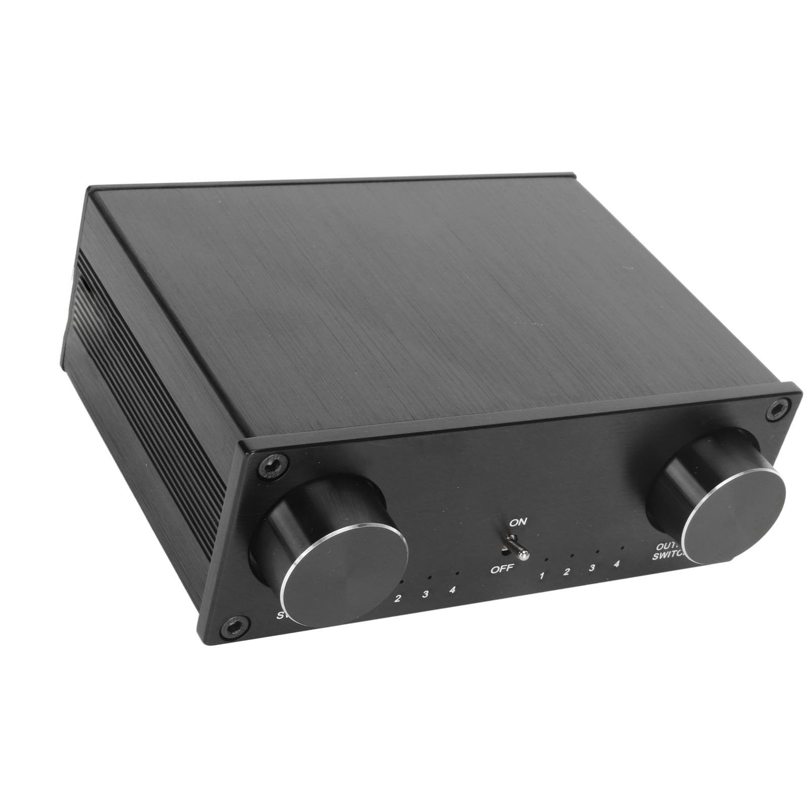 Commutatore HiFi, Presa Placcata in Oro Relè Senza Perdite Commutazione 4 Ingressi 4 Uscite Commutatore Circuito di Controllo Alimentazione per Lettore CD per Cuffie (Spina UE)
