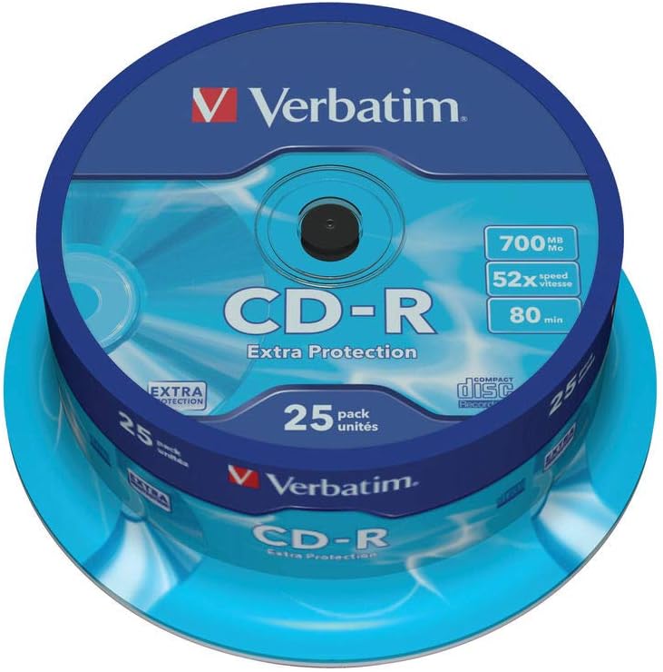 Verbatim 43432 25 Spindle Pack, Bulk Pack 25 x CDR Blank Discs with