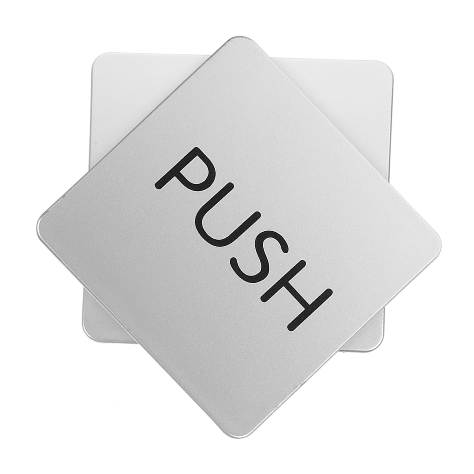 Uonlytech 4 Sätze Hausschild Tür handhaben drücken Schieber Push-and-Pull-Identifikationsschild Shop-Push-Schilder Schild speichern Push-Pull-Zeichen Identifikationszeichen Acryl Silber