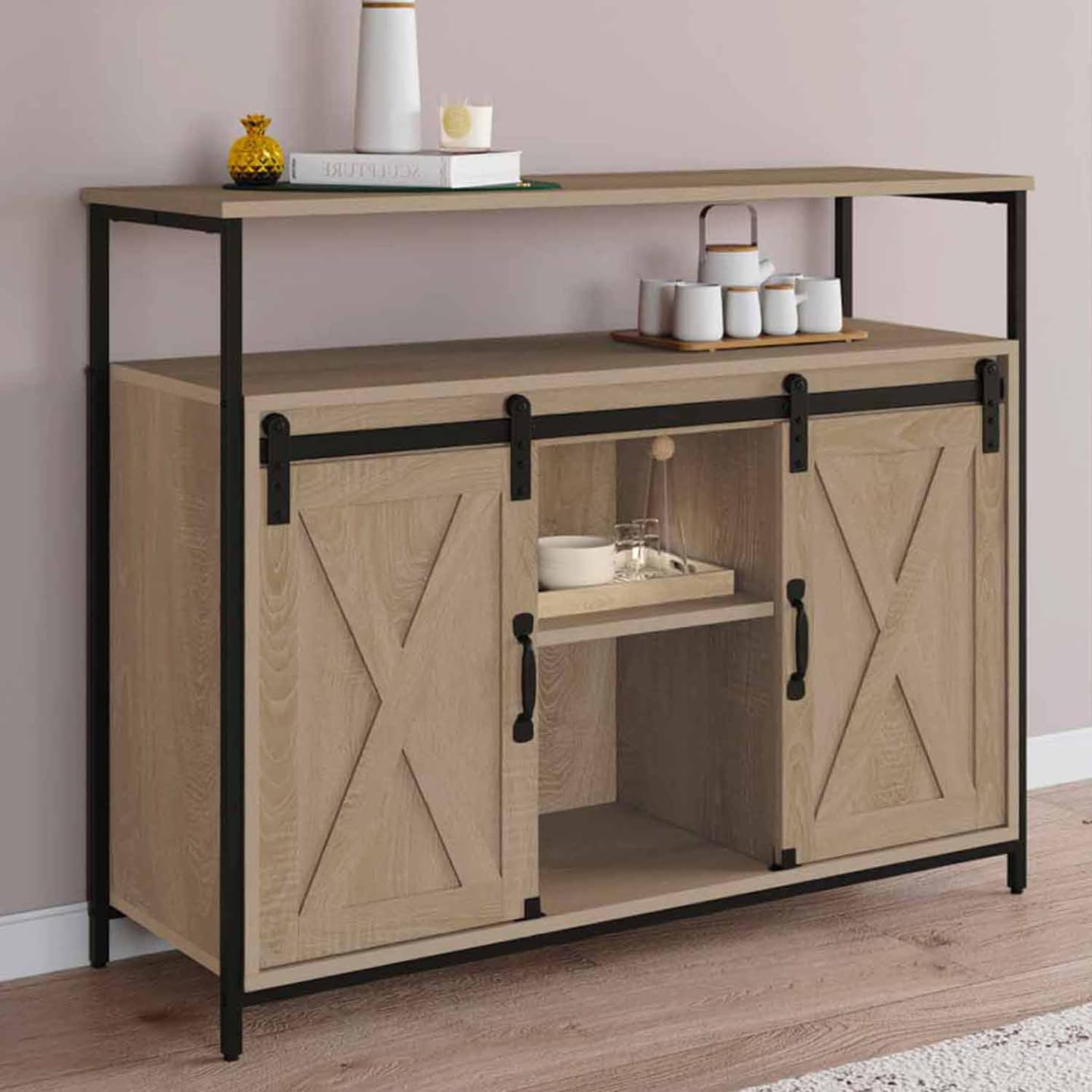 IDMarket - Buffet Quebec 100 cm Design Industriel