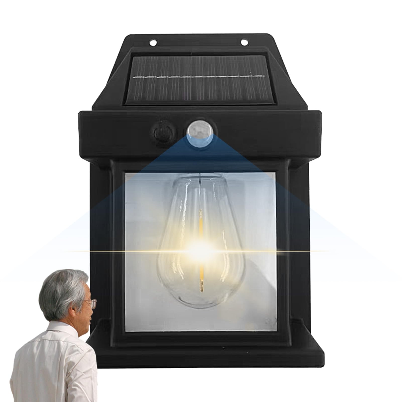 Solar Wall Mounted Light for Outdoor,Outdoor Solar Wall Lamp with Motion Sensor - LED Wall Lantern, Outdoor Tungsten Retro Light for Garden