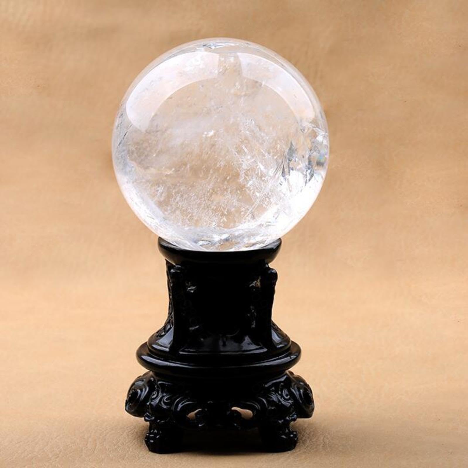 DPURPIWADY Clear Quartz Crystals, Large Crystal Ball, Feng Shui Gifts, Metaphysical Supplies, Sphere, Desk Decor,4cm