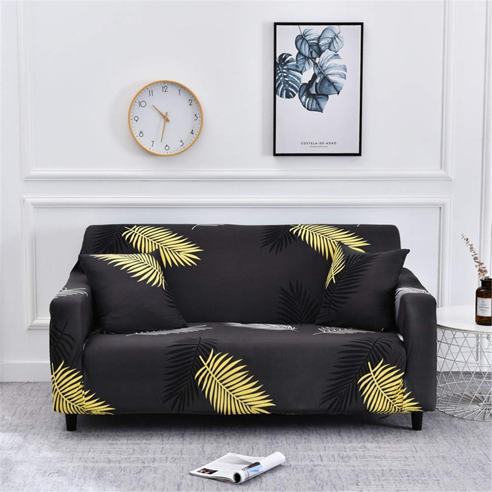 Elastic Sofa Cover, Sofa Slipcover Non Slip Elastic Full Covered Furniture Protector Stretch Washable Removable Sofa Cover Super Soft for Home Decor (Fallen leaves,1 seat: 90-140cm)