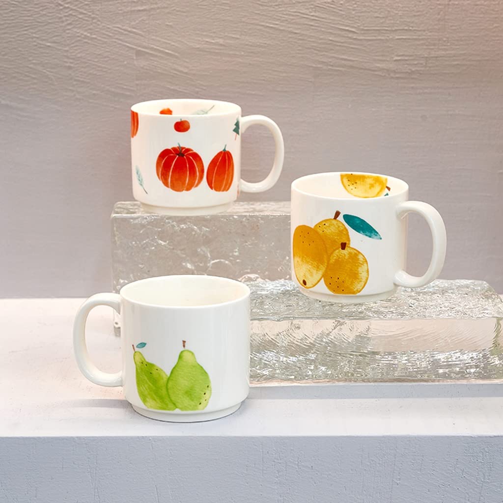 Tazas de café con hielo Taza de cerámica creativa Fruta pintada a mano Taza de agua de cerámica Taza de desayuno familiar Taza de bebida de café con leche Tazas de café caliente ( Color : Brass )